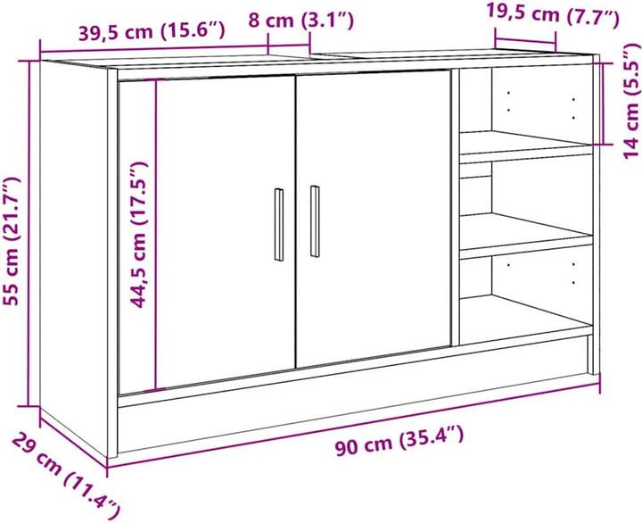 Actual product image VidaXL Vanity unit (90 x 29 x 55 cm)