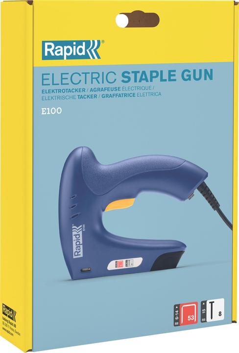 Actual product image Rapid Elektro-Tacker E100, blau, im Karton