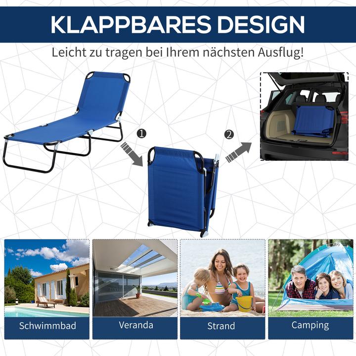 Image du produit Outsunny Bain de soleil avec protection solaire (187 cm)