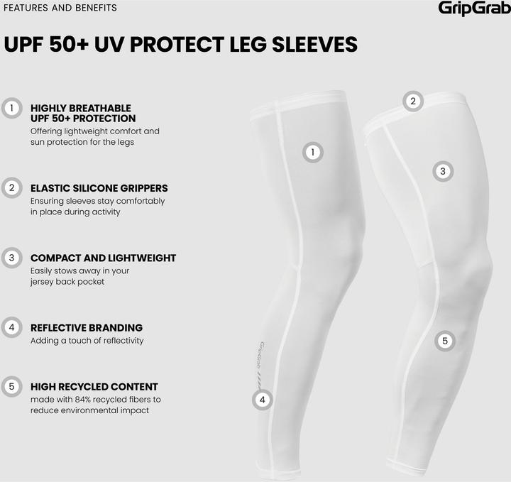 Actual product image GripGrab UPF 50+ UV Protect Leg Sleeves (M)