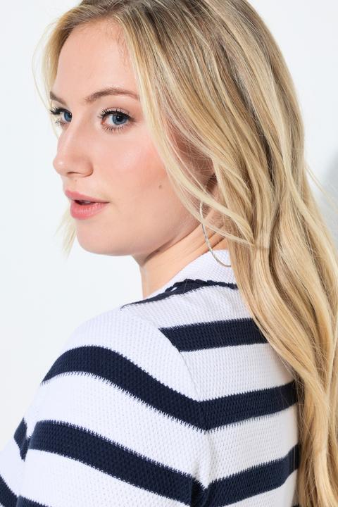 Produktbild Ulla Popken Pullover, Ringel, Slim, Polokragen, Halbarm (50, 52)