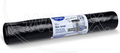 Produktbild Wimex.eu Mülleimerbeutel (LDPE) extra-stark schwarz 60 x 70 cm 60L - 25 Stück (25 x, 60 l)