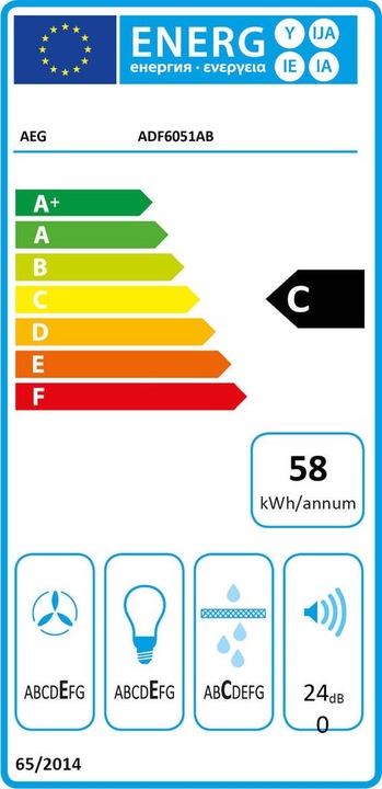 Etichetta energetica AEG Adf6051ab (Cappuccio a schermo piatto)