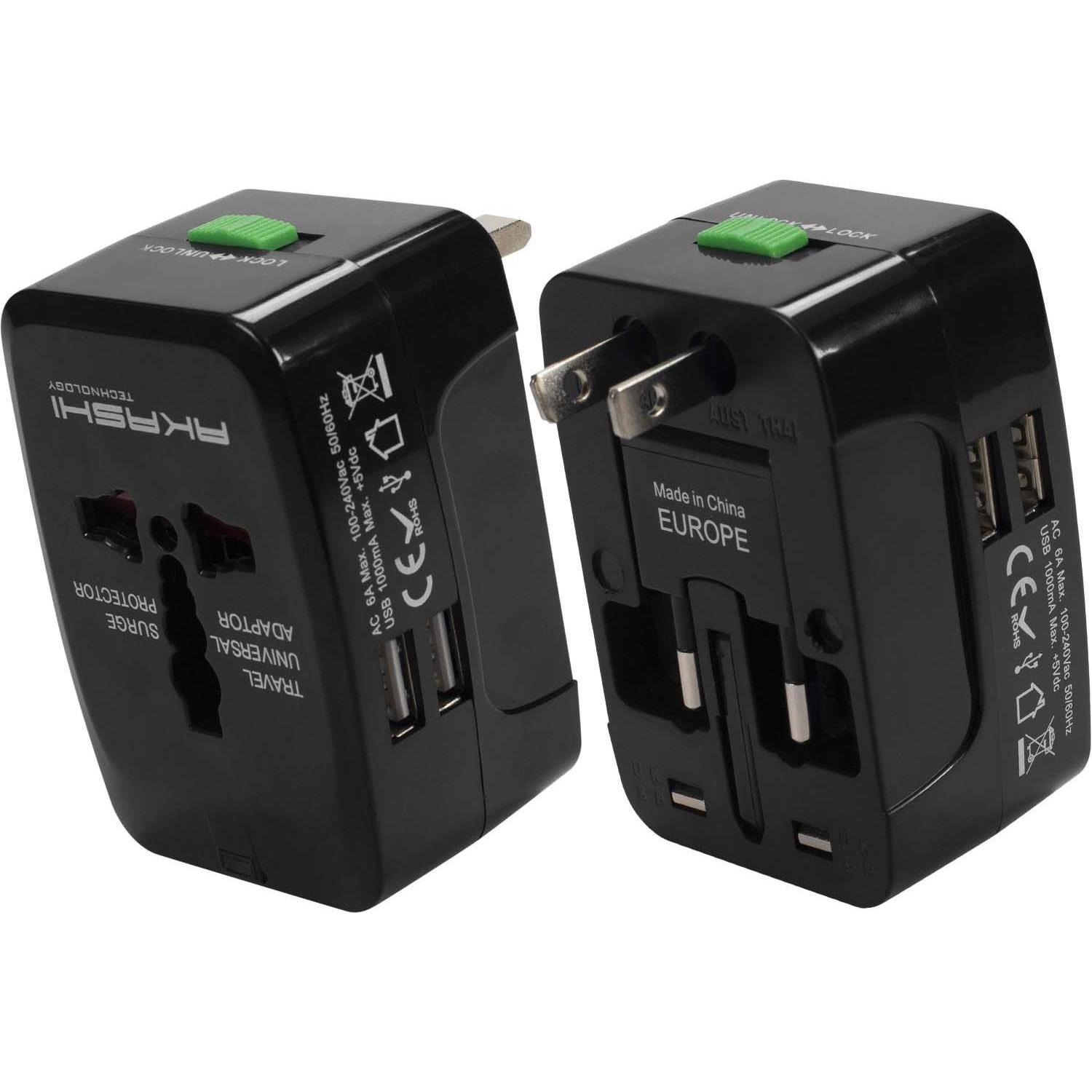 Akashi ALTWP200BLK, USB Ladegerät, Schwarz