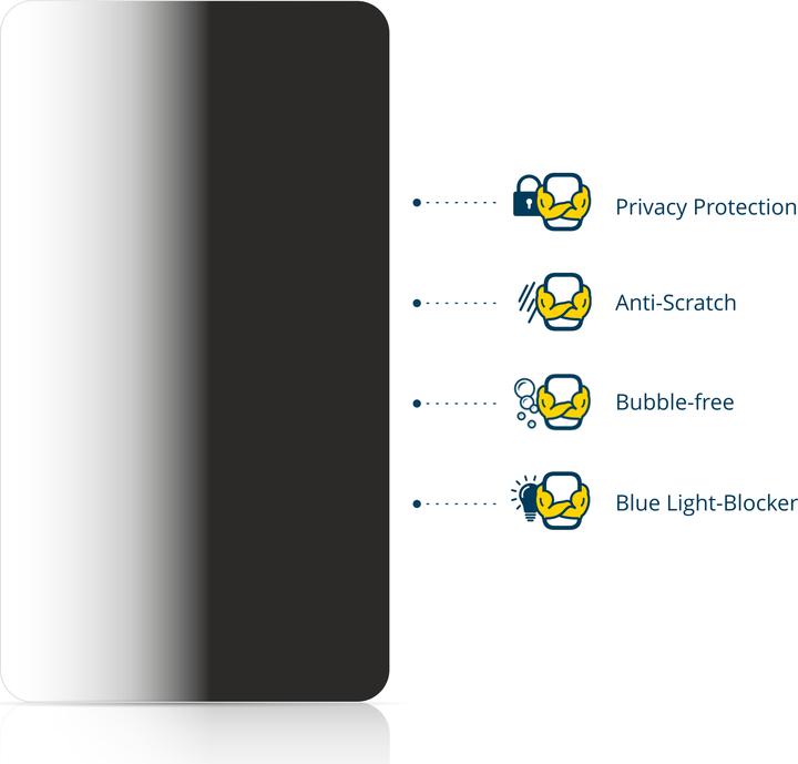 Produktbild BROTECT Sichtschutzfolie Anti-Spy Privacy Folie Blaulicht-Schutz