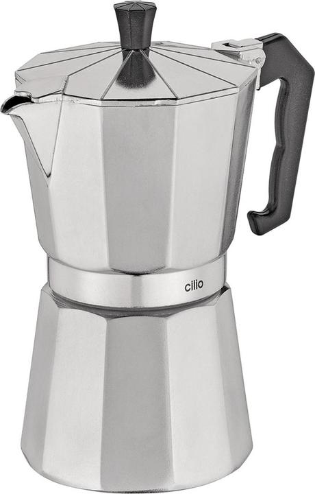 Actual product image Cilio 321272 Manual coffee maker mocha pot aluminum (6 Cups)