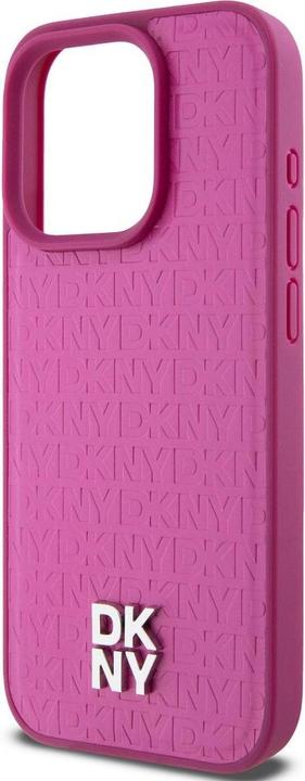 Actual product image DKNY DKHMP15XPSHRPSP iPhone 15 Pro Max 6.7" różowy/pink hardcase Leather Monogram Pattern Metal Logo (Apple iPhone 15 Pro Max)