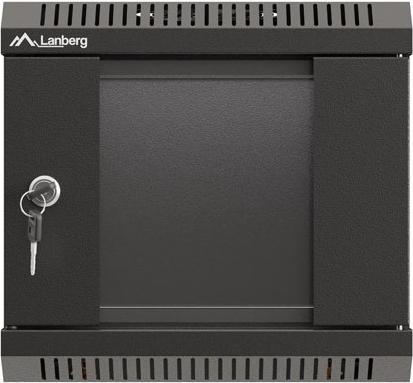 Produktbild Lanberg Szafa Instalacyjna Rack Wisząca 10 4u 300x300 Czarna Drzwi Przeszklone (Flat Pack) (4 HE, 10 Zoll Rack)