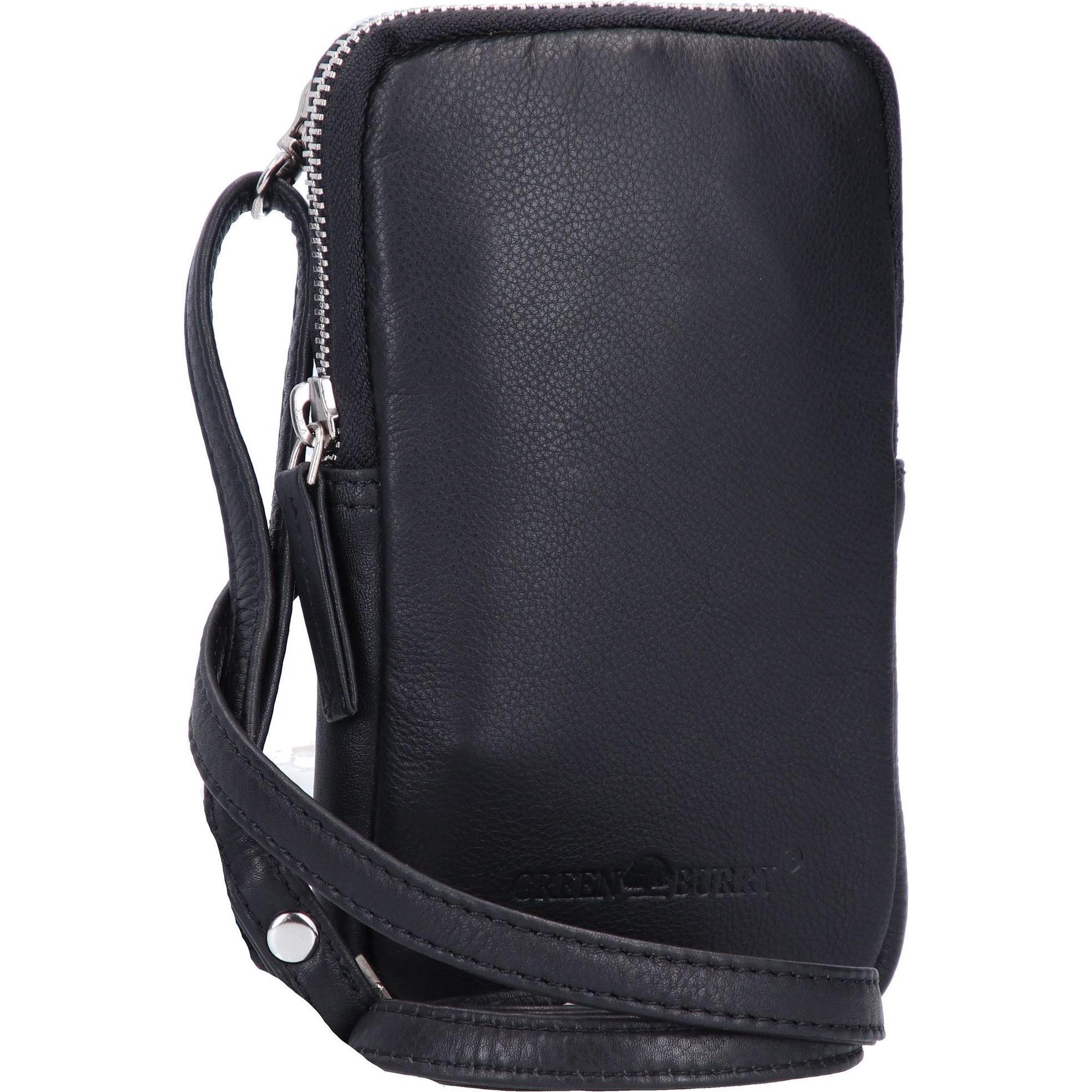 Thumbnail - Greenburry, Handtasche, Nappa Handytasche Leder 10,5 cm, Schwarz