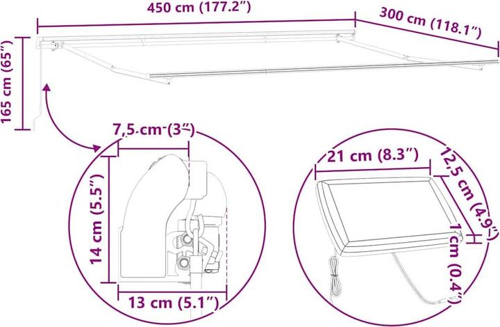 Produktbild vidaXL Markisenrahmen (3 m)