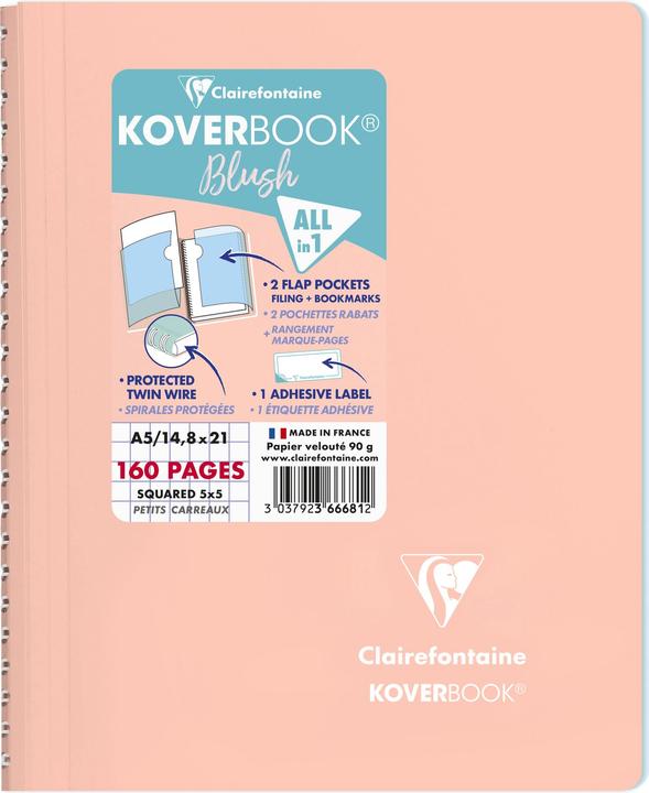 Actual product image Clairefontaine Koverbook Blush (A5, Checked)