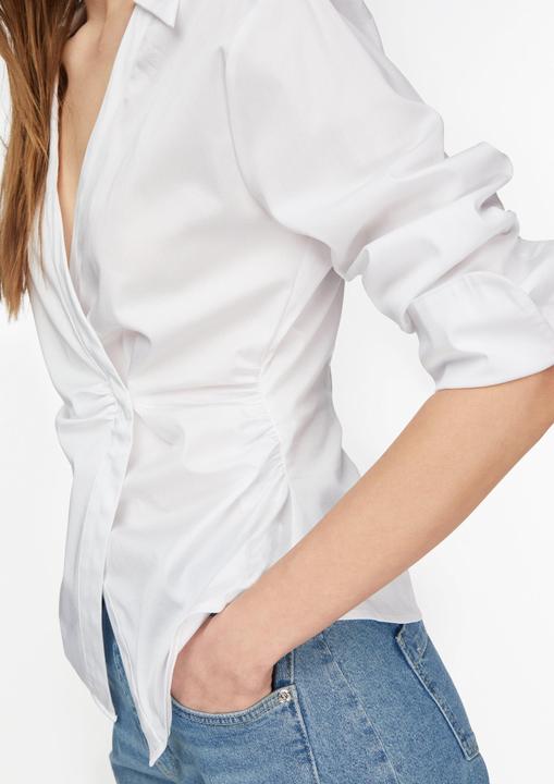 Immagine prodotto Comma Feminine Baumwoll-Satin-Stretch-Bluse mit Druckknopfverschluss (42)