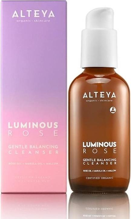 Produktbild Alteya Organics Luminous Rose Cleanser 120ml Glass Hybrid Face Wash mit Rosenöl - Alle Hauttypen (Reinigungsschaum, 1000 ml)