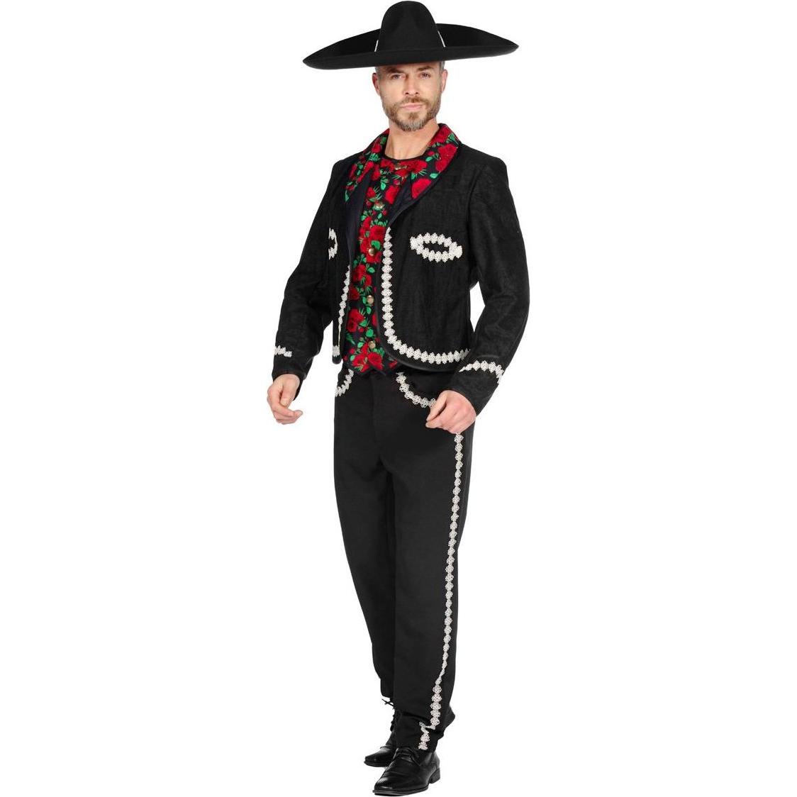 Thumbnail - Wilbers Herren Mariachi Kostüm, schwarz (M)