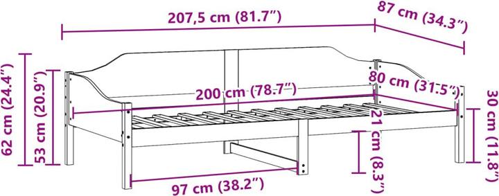 Produktbild VidaXL Bett Kiefer (90 x 200 cm)