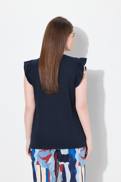 Image du produit Ulla Popken T-shirt, broderie, col rond, manches courtes, coton biologique (50, 52)