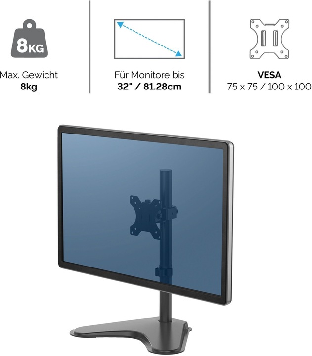 Produktbild Fellowes Freistehender Einzel Monitorarm Professional Series (Tisch, 32")