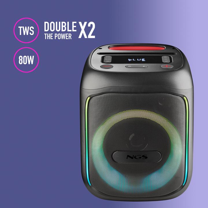 Produktbild NGS Speaker Wild Swag Go Portatile BT/TWS/USB/TF/AUX-IN 80W (10 h, Akkubetrieb)