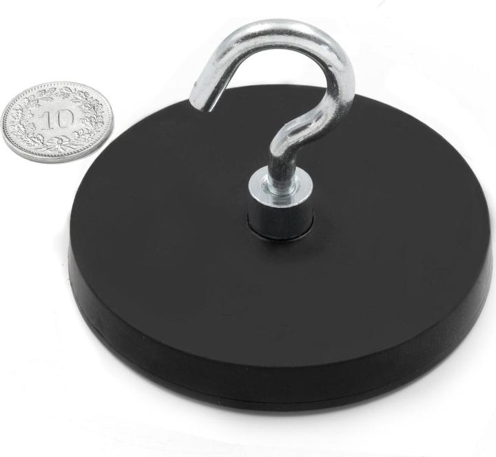 Actual product image Supermagnete Magnet system rubber-coated with hook (1x)