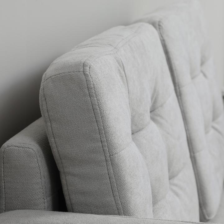 Actual product image Homcom 2 Sitzer Sofa Samt, Gummiholz Hellgrau (2 person sofa)