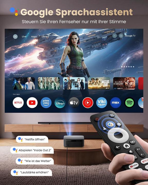 Image du produit WiMiUS 4K Beamer K13 mit Autofokus und Google TV (4K, 1300 lm)