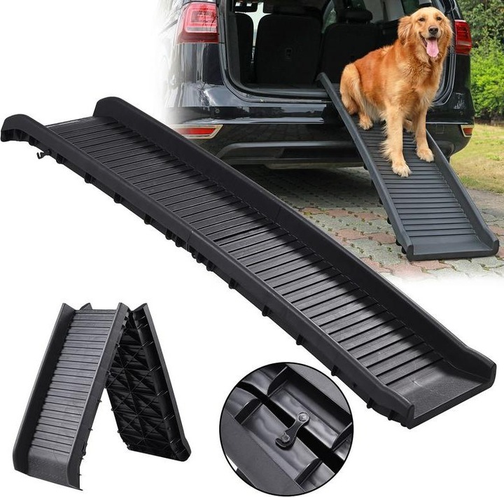 Produktbild Hermex Hunderampe Klapp-Rampe Einstieghilfe Aufstiegshilfe Tiertransport (Hund, Waschbar, Faltbar)