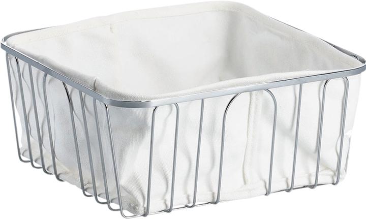 Zeller Present Broodmand met tas, verchroomd metaal/katoen