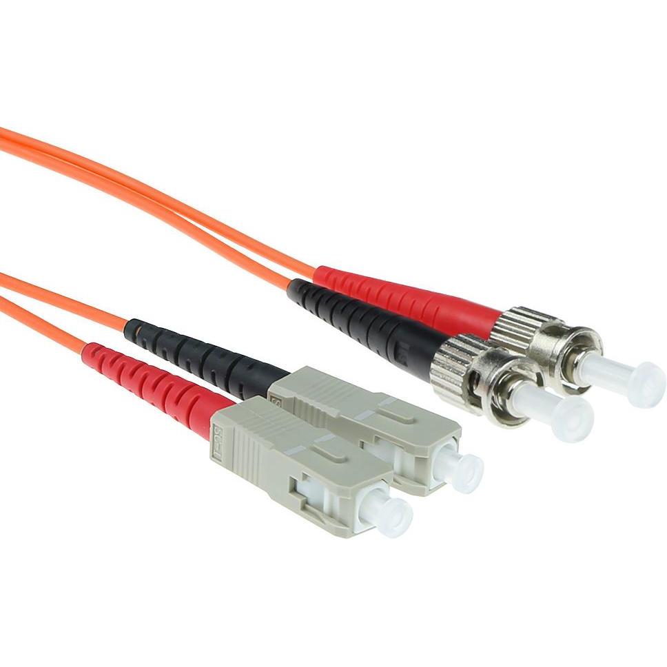 ACT 0.5 meter LSZH Multimode 50/125 OM2 fiber patch cable duplex with SC and ST connectors (CAT7, 0.50 m), Netzwerkkabel