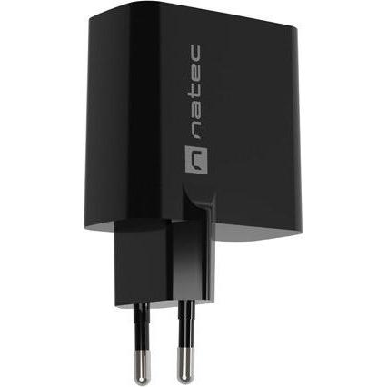 Thumbnail - Genesis Ladowarka sieciowa Natec Ribera Gan 1x USB-A + 1x USB-C 45W czarna (45 W), USB Ladegerät, Schwarz