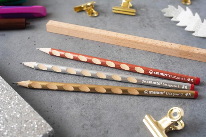 Actual product image STABILO Pencil EASYgraph S Metallic right-handed, 2 pieces, gold (2.20 mm, HB, 2x)