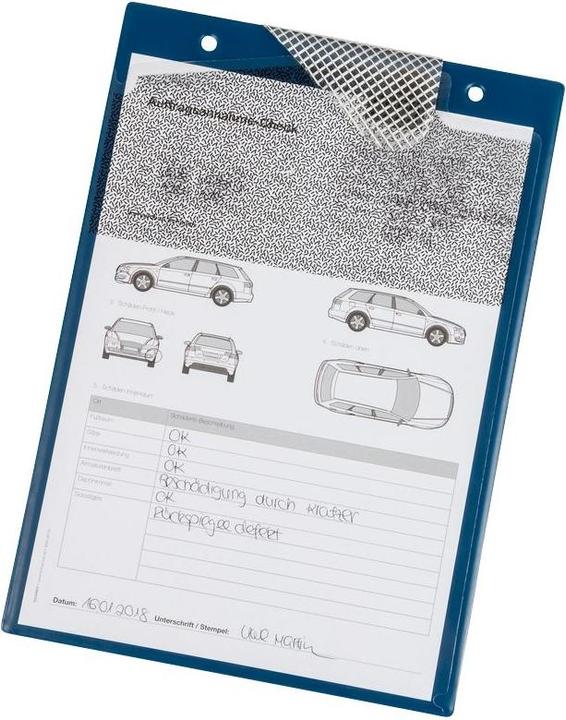 Eichner Auftragstasche m.Klettverschluss, Kordel u. 2 Fächer DIN A4 blau (A4, 10x)