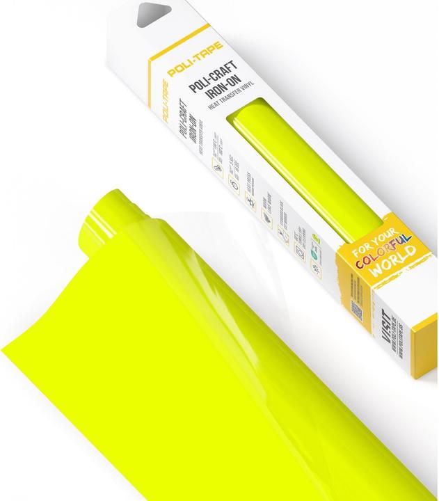 Produktbild Poli-tape Aufbügelfolie Poli-Flex turbo, 30.5 x 122 cm, Neon Gelb