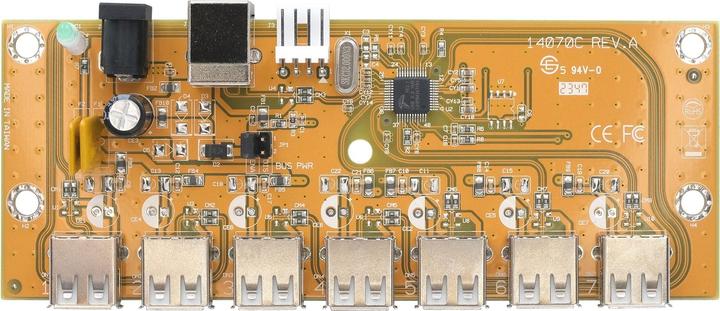 Actual product image Exsys GmbH 7-Port USB 2.0 HUB (Metallgehäuse), inkl (USB-B, 7 ports)