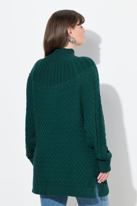 Produktbild Ulla Popken Pullover, Strickmuster, Stehkragen, Langarm (50, 52)