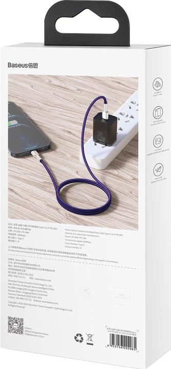 Produktbild Baseus Cafule Series USB-C cable for Lightning, 20W, 2m (purple) (2 m, USB 2.0, 20 W)