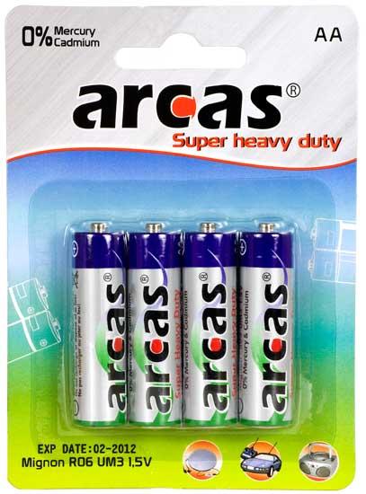 Image du produit Arcas 107 00406 - Pile jetable - AA - carbone-zinc - 1,5 V - 4 pièce(s) - 960 mAh (4 pcs, AA, 960 mAh)