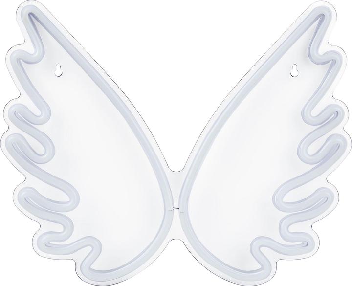 Beliani Neonlicht LED Wanddeko weiss Engelsflügel 33 cm GABRIEL