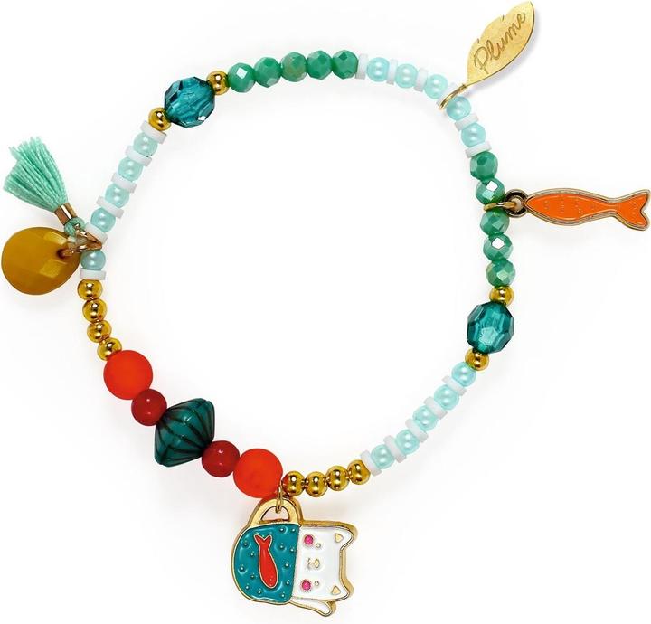 Immagine prodotto Djeco Armband Amaya (Metallo smaltato, Nappina in cotone, Perline acriliche)