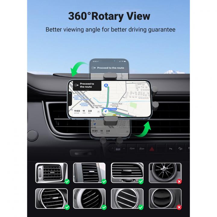 Produktbild Ugreen Car holder for ventilation grille with inductive charging CD256 (silver)