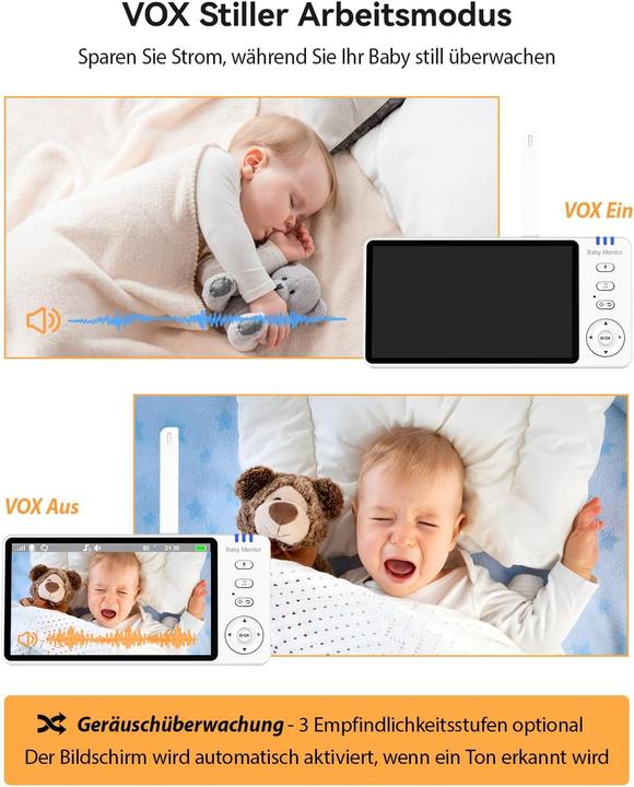 Produktbild SWE Babyphone mit Kamera und 360°-Schwenkfunktion (Babyphone mit Kamera, 300 m)