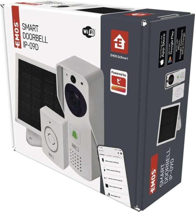 Produktbild Emos GoSmart Drahtlose Video-Türklingel IP-09D mit WiFi und Solarpanel, batteriebetrieben (WLAN)