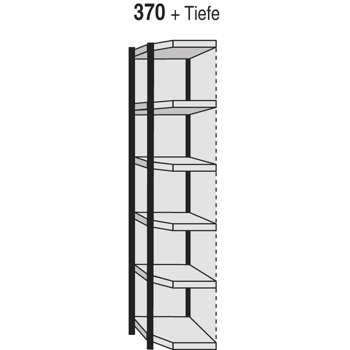 Kerkmann, Aktenschrank, Eckregalfeld Stora 100 HxBxT 225x87x50cm 6 Böden mit Rückwand silber/lichtgrau