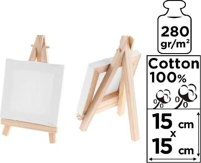 Actual product image Memorysolution Mini canvas 15x15cm 280G/m2 + easel