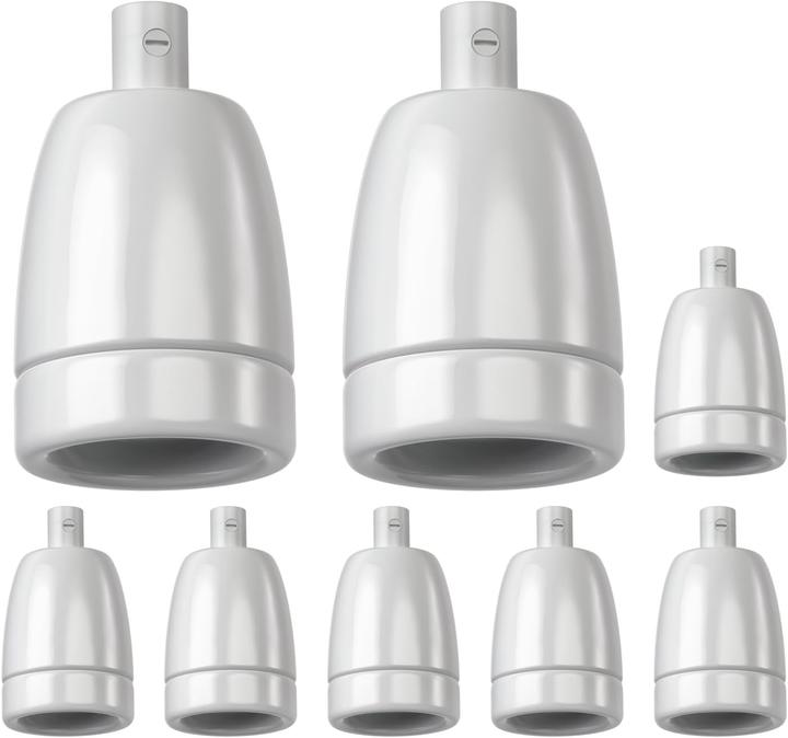 Actual product image Ledscom.de 8-teiliges E27 Porzellan-Fassung-Set