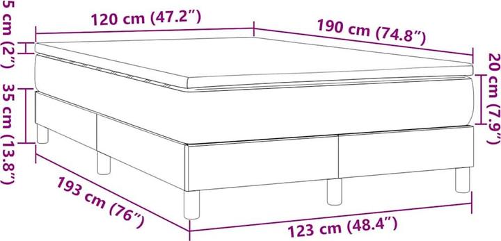 Immagine prodotto vidaXL Boxspringbett (120 x 190 cm)