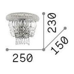 Thumbnail - Ideal lux, Wandleuchte + Deckenleuchte, DUBAI Wandleuchte E14 2-fach dimmbar Chrom 207155 (E14)