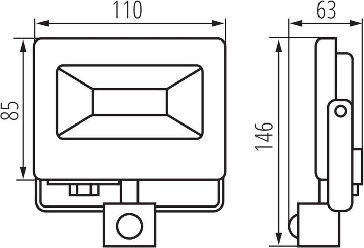 Actual product image Kanlux Floodlight LED FLOODLIGHT MOTION SENSOR ANTEM 10W (800 lm, IP44)