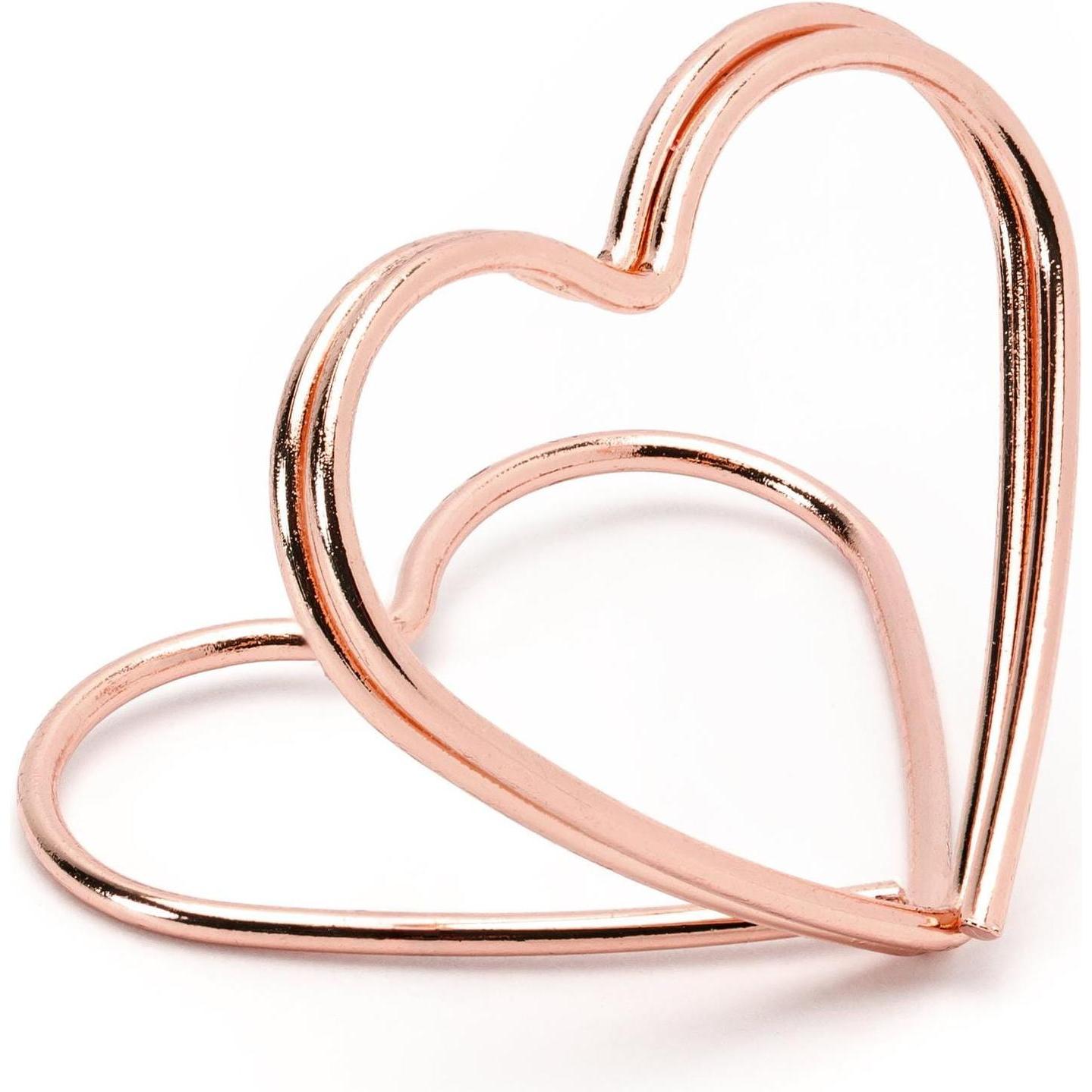 Partydeco, Grusskarte + Briefpapier, Tischkarte Halter Herz 2.5 cm, 10 Stück, Rosegold (10 Stk.)