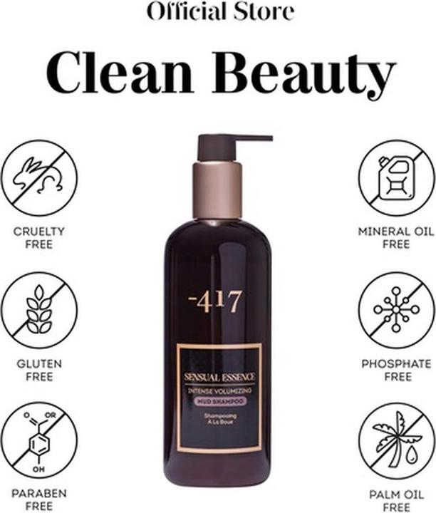 Produktbild Minus 417 -417 Dead Sea Cosmetics Volumizing Mud Shampoo mit Avocadoöl und Vitamin E 11.83oz - 100% Vegan (Flüssiges Shampoo)