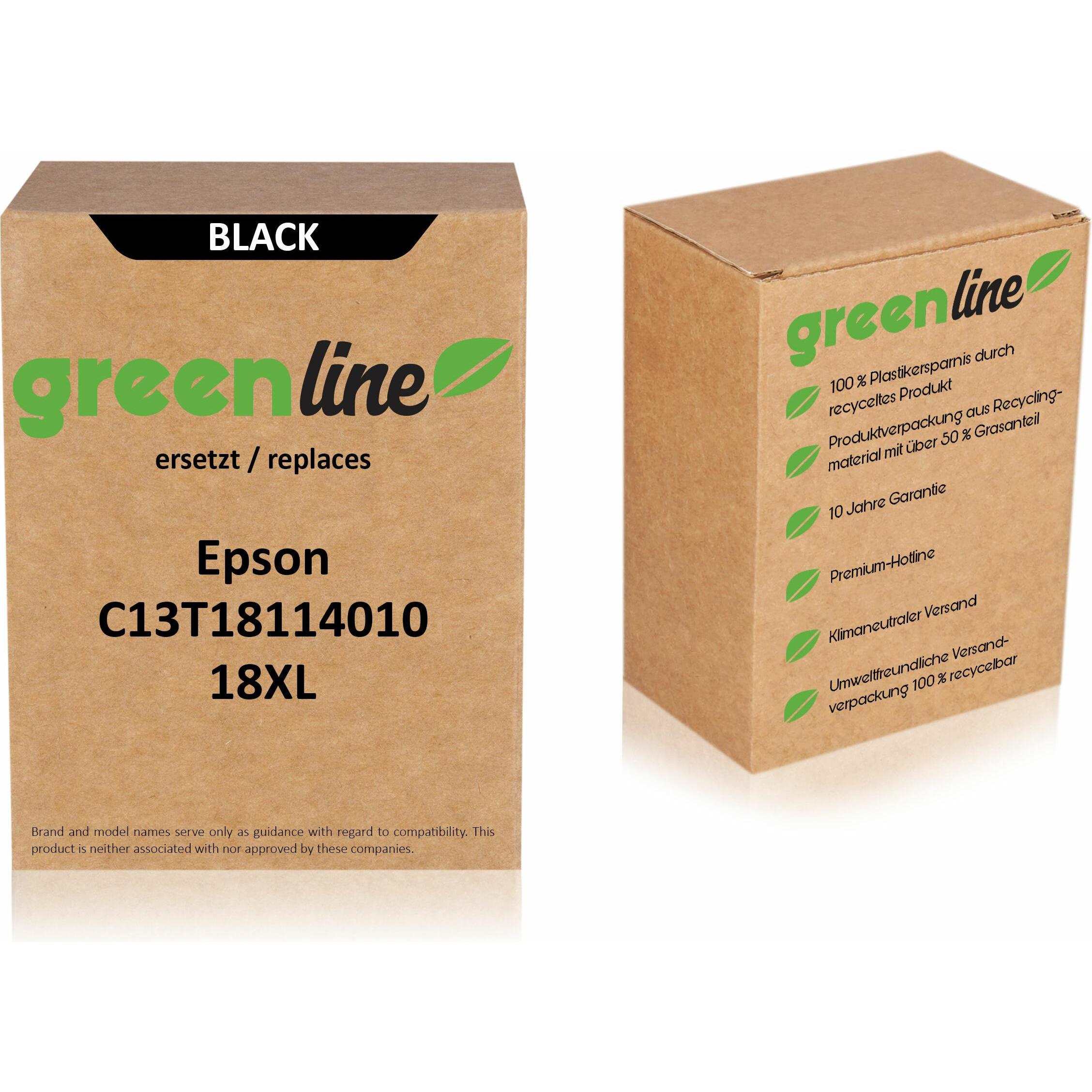 Inkadoo, Druckerpatrone, Druckerpatronen greenline ersetzt Epson C 13 T 18164010 / 18XL Tintenpatrone